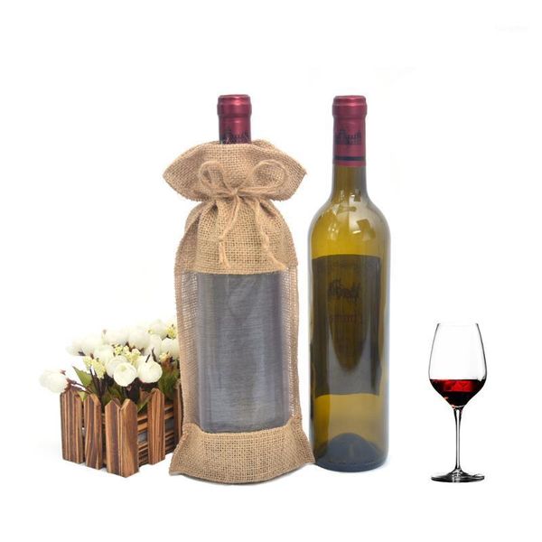 10pcs 5.9"x12.6" natural burlap jute gift wine bottle bags with organza window for red wine champagne wedding party favor bag1
10pcs 5.9"x12.6" natural burlap jute gift wine bottle bags with organza window for red wine champagne wedding party favor bag1