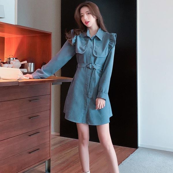 one-piece korean 2021 new spring autumn women chic dress waist was thin and retro temperament dress single-breasted a-line, Black;gray
one-piece korean 2021 new spring autumn women chic dress waist was thin and retro temperament dress single-breasted a-line, Black;gray