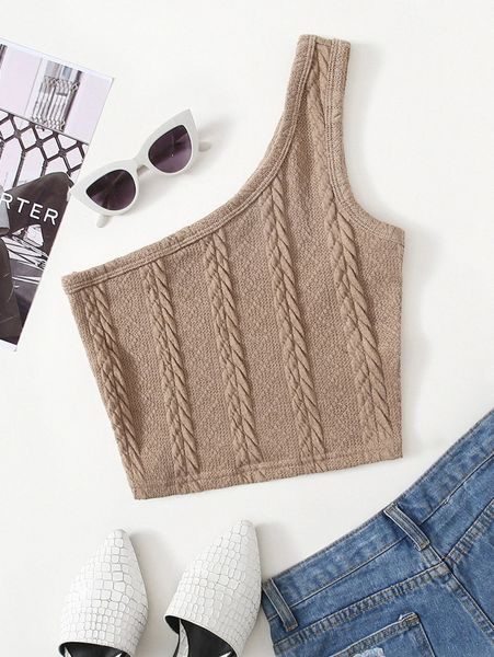 one shoulder crop e5eb#, White
one shoulder crop e5eb#, White