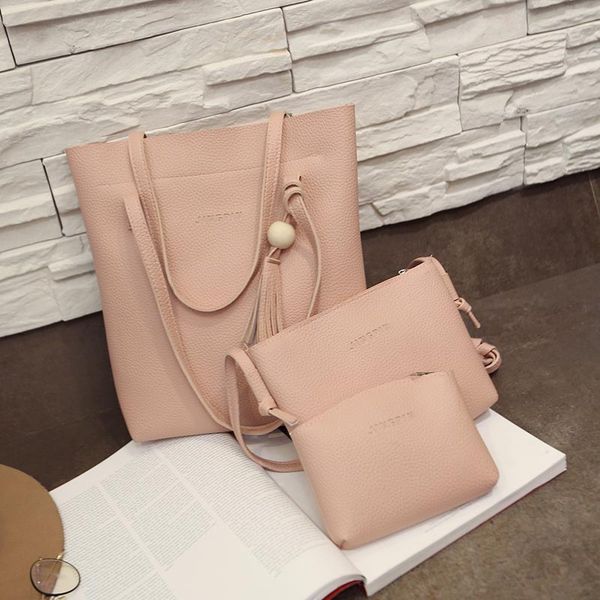 3 piece set women composite shoulder bag pu leather solid color bead tassels handbag travel casual messenger bags 88 new
3 piece set women composite shoulder bag pu leather solid color bead tassels handbag travel casual messenger bags 88 new