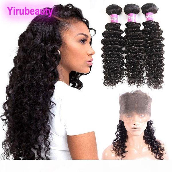brazilian virgin human hair deep wave curly 4 pieces lot 360 lace frontal with bundles 8-28 inch natural color hair extensions, Black;brown
brazilian virgin human hair deep wave curly 4 pieces lot 360 lace frontal with bundles 8-28 inch natural color hair extensions, Black;brown