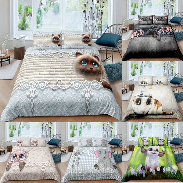 zeimon cute cat elephant 3d bedding set cartoon duvet cover bedding king queen sizes bed set printed home textile bed linen
zeimon cute cat elephant 3d bedding set cartoon duvet cover bedding king queen sizes bed set printed home textile bed linen