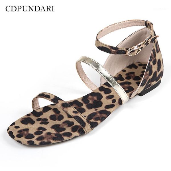 sandals ladies leopard womens flat summer shoes1, Black