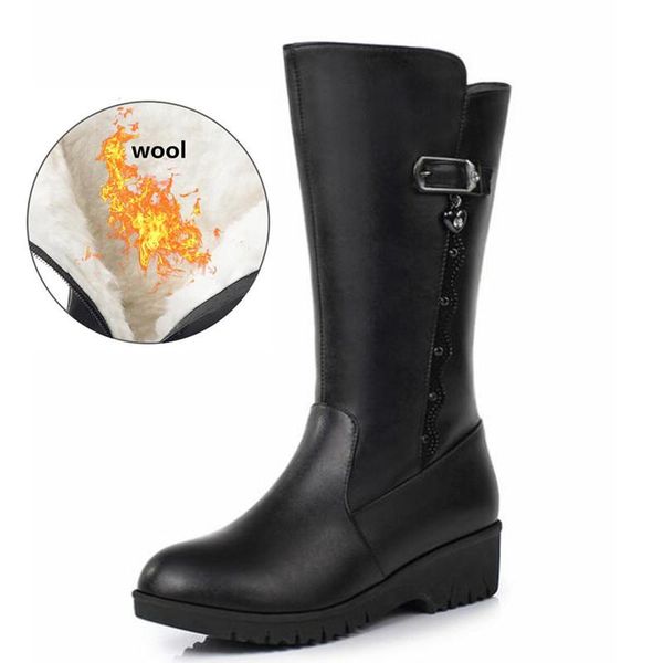 new winter elegant fashion shoes woman in-tube boots warm plush / wool snow boots women cow leather shoes plus size, Black
new winter elegant fashion shoes woman in-tube boots warm plush / wool snow boots women cow leather shoes plus size, Black