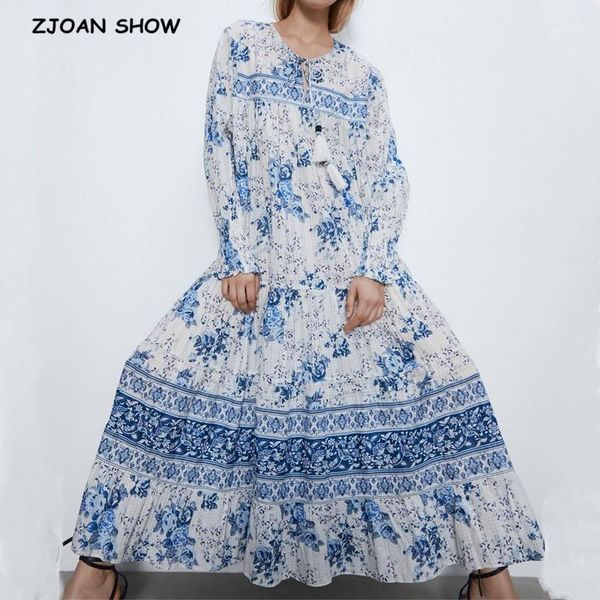 2020 new women bohemian lace up v neck location blue white floral print dress ethnic tassel long sleeve long dresses vestido1, Black;gray
2020 new women bohemian lace up v neck location blue white floral print dress ethnic tassel long sleeve long dresses vestido1, Black;gray