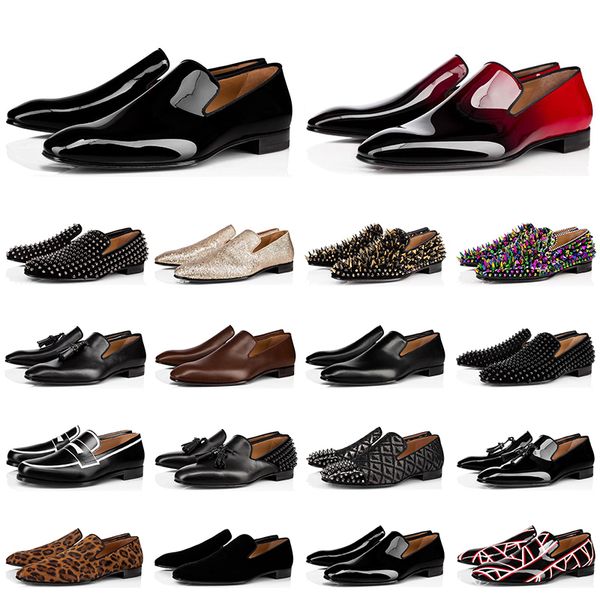 fashion mens loafers shoes red bottoms triple black suede patent leather rivets slip on loafer dress wedding shoe for business party
fashion mens loafers shoes red bottoms triple black suede patent leather rivets slip on loafer dress wedding shoe for business party