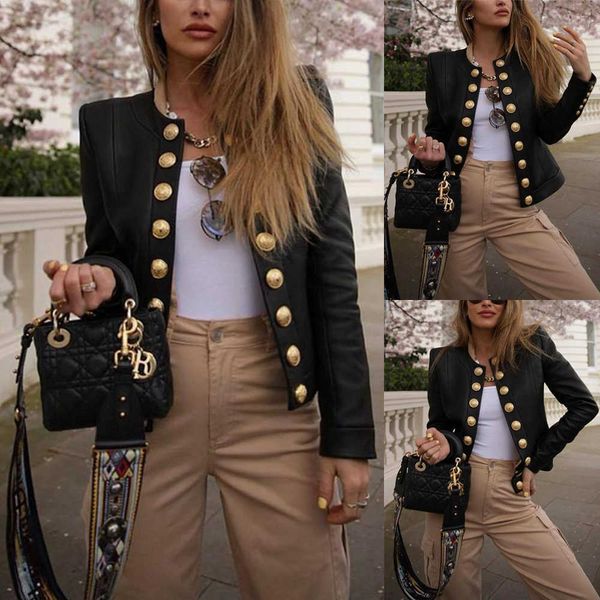 spring autumn fashion lady short casual small women's button long sleeve jacket, Black;brown
spring autumn fashion lady short casual small women's button long sleeve jacket, Black;brown