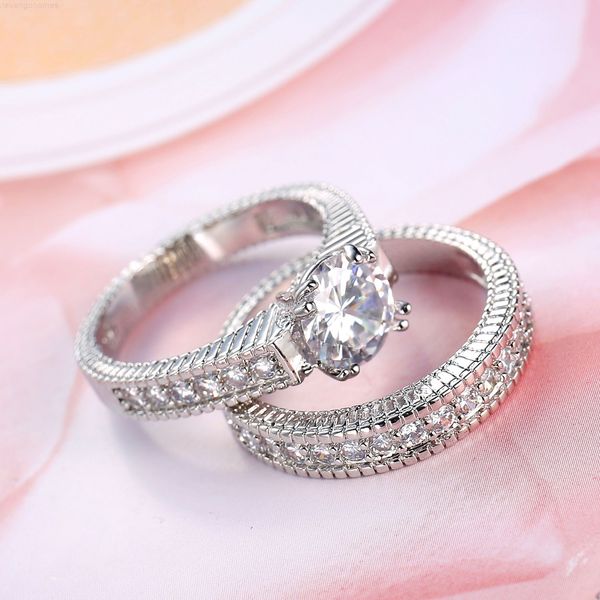 zirconia sapphire prong cubic new white couple gold plated ring sets women men's wedding jewelry gift, Silver
zirconia sapphire prong cubic new white couple gold plated ring sets women men's wedding jewelry gift, Silver