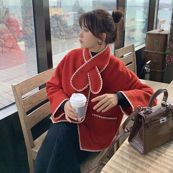 mishow atumn winter festive style red woolen coat women causal lambswool scarf single-breasted coat mx19d95871, Black
mishow atumn winter festive style red woolen coat women causal lambswool scarf single-breasted coat mx19d95871, Black