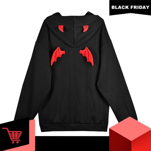 fall winter women sweatshirts girl harajuku cute hoodies punk gothic devil horn chic hooded pullover loose sweatshirt 201126, Black
fall winter women sweatshirts girl harajuku cute hoodies punk gothic devil horn chic hooded pullover loose sweatshirt 201126, Black