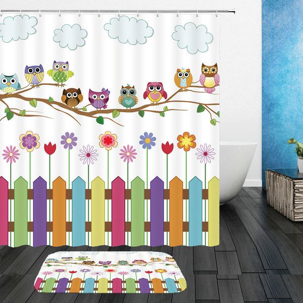 cartoon owl lovely shower curtains set mat bathroom waterproof 180*180cm bath curtain with 40*60cm rectangle non-slip floor mat
cartoon owl lovely shower curtains set mat bathroom waterproof 180*180cm bath curtain with 40*60cm rectangle non-slip floor mat