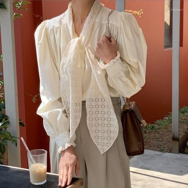 stunning big tie creamy ivory blouse lantern sleeve shirt women vintage look chemise femme blusa mujer camisa1, White
stunning big tie creamy ivory blouse lantern sleeve shirt women vintage look chemise femme blusa mujer camisa1, White