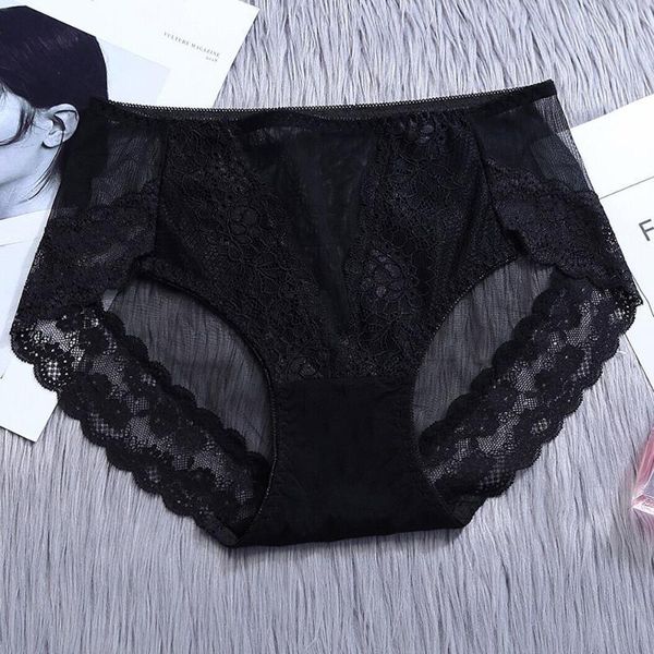 summer new underwear women's mid-waist lace transparent temptation mesh seamless ladies briefs1, Black;pink
summer new underwear women's mid-waist lace transparent temptation mesh seamless ladies briefs1, Black;pink