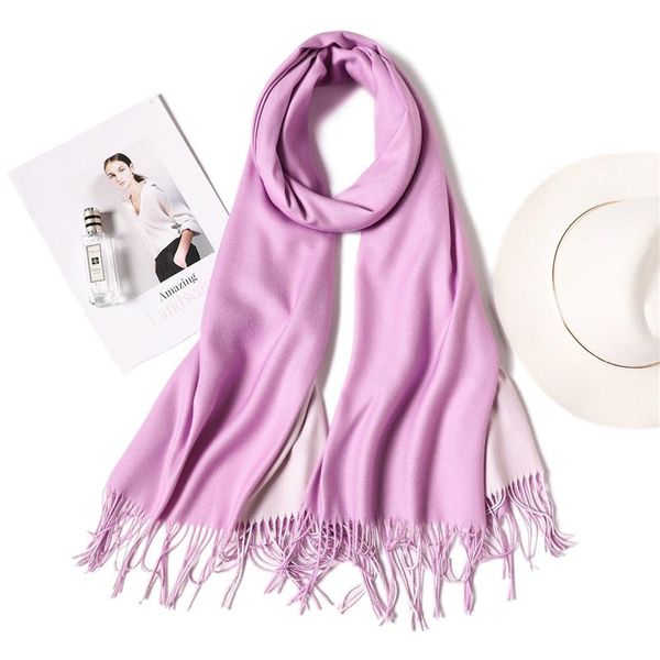 scarves winter scarf women cashmere shawls and wraps thick soft lady solid tassel double side bandana, Blue;gray