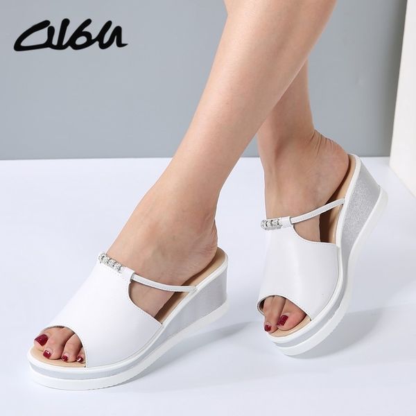 o16u women slipper sandals heels wedges platform leather peep toe crystal elegant female sandals ladies mules clogs summer shoes y200107, Black
o16u women slipper sandals heels wedges platform leather peep toe crystal elegant female sandals ladies mules clogs summer shoes y200107, Black