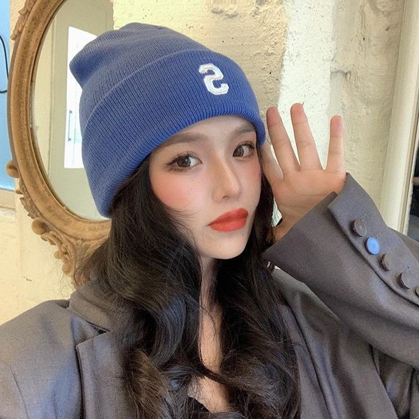letter knitted wool hat autumn/winter blue embroidery warm ear protection beanies bonnets for women designer, Blue;gray
letter knitted wool hat autumn/winter blue embroidery warm ear protection beanies bonnets for women designer, Blue;gray