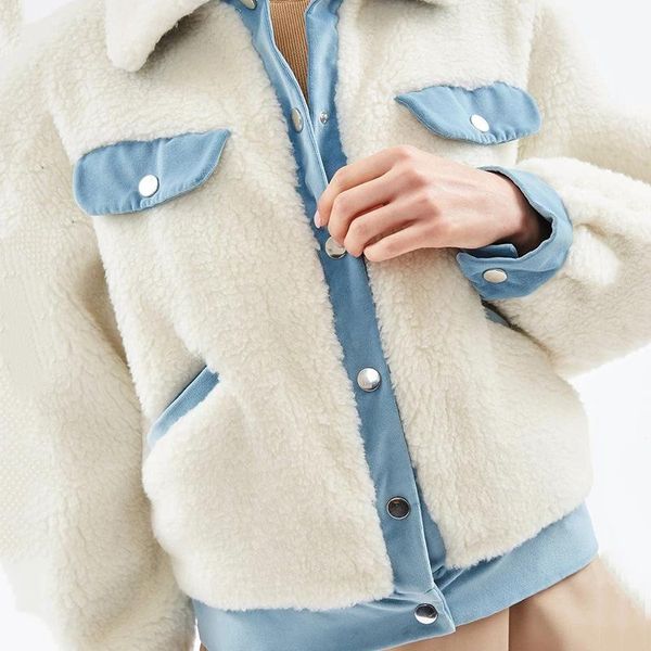 women's wool & blends women cashmere coat winter patchwork fluffy long sleeve keep warm outerwear korean japan cotton jacket elegant mu, Black
women's wool & blends women cashmere coat winter patchwork fluffy long sleeve keep warm outerwear korean japan cotton jacket elegant mu, Black