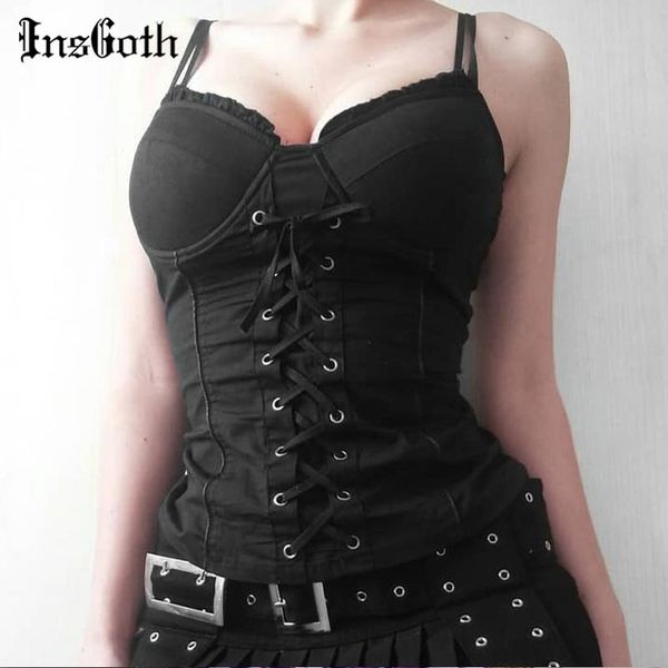 women's tanks & camis insgoth bandage women gothic black spaghetti strap backless bodycon crop tank female vintage camisoles summe, White
women's tanks & camis insgoth bandage women gothic black spaghetti strap backless bodycon crop tank female vintage camisoles summe, White