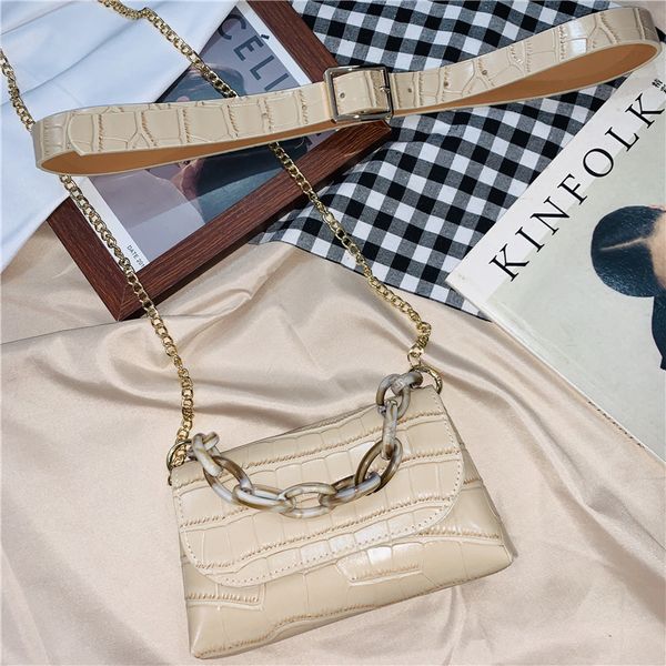 french style waist women's new korean version of versatile cross arm single shoulder small chain belt bag, Black;brown
french style waist women's new korean version of versatile cross arm single shoulder small chain belt bag, Black;brown