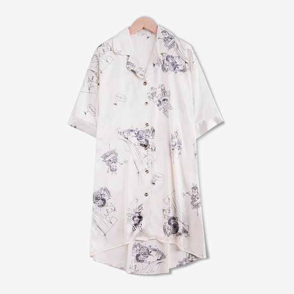 fzslcyiyi cardigan shirt nightdress for female short sleeve satin nightgowns chemise femme night shirtdress home sleepwear1, Black;red
fzslcyiyi cardigan shirt nightdress for female short sleeve satin nightgowns chemise femme night shirtdress home sleepwear1, Black;red