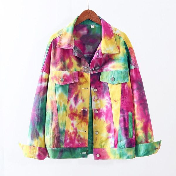 women's jackets korean loose harajuku tie-dye multicolor print oversized denim jacket streetwear women autumn casual fashion chaquetas, Black;brown
women's jackets korean loose harajuku tie-dye multicolor print oversized denim jacket streetwear women autumn casual fashion chaquetas, Black;brown