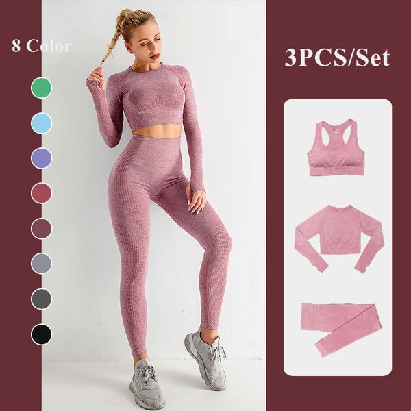 3pcs seamless womenyoga set sportswear fitness clothes long sleeve crop high waist sports suits in gym indoor sports, White;red
3pcs seamless womenyoga set sportswear fitness clothes long sleeve crop high waist sports suits in gym indoor sports, White;red