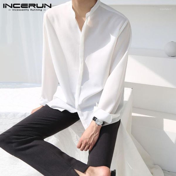 incerun fashion men casual shirt streetwear long sleeve stand collar button camisas 2020 korean solid color men brand shirts 5xl1, White;black
incerun fashion men casual shirt streetwear long sleeve stand collar button camisas 2020 korean solid color men brand shirts 5xl1, White;black