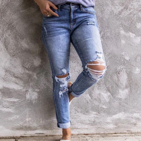 women fashion casual denim trousers high waist ripped destroyed draped stretch slim pencil jeans pants holes slim bottom clothes1, Black;white
women fashion casual denim trousers high waist ripped destroyed draped stretch slim pencil jeans pants holes slim bottom clothes1, Black;white