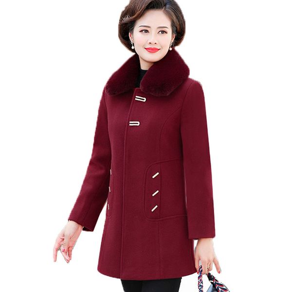 middle-aged and elderly women's blended woolen jacket 2021 autumn winter thick warm woole coat single-breasted outwear 5xl, Black
middle-aged and elderly women's blended woolen jacket 2021 autumn winter thick warm woole coat single-breasted outwear 5xl, Black