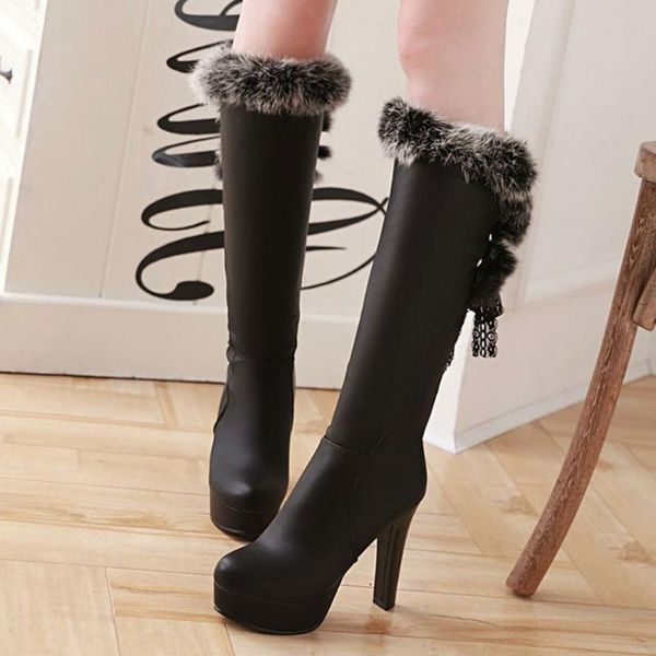 large sizes 43 high heels platform warm plush fur elegant lady winter shoes women boots female, Black
large sizes 43 high heels platform warm plush fur elegant lady winter shoes women boots female, Black