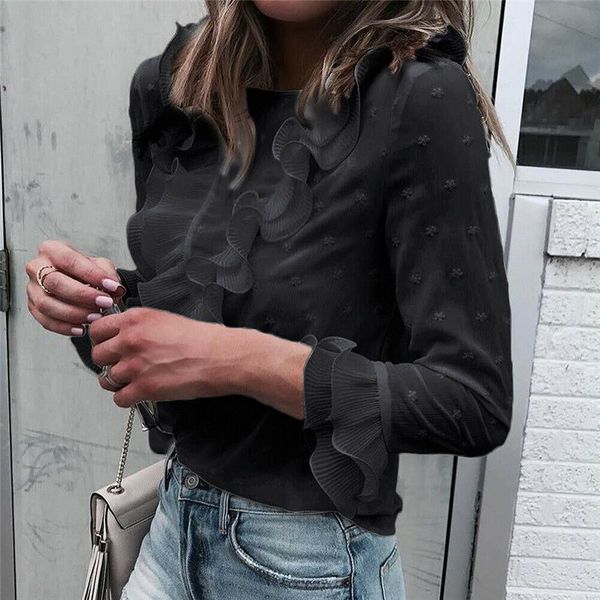 2020 summer fashion double-layer ruffled t-shirt polka dot casual t shirt women's long-sleeve blusas lady tees
2020 summer fashion double-layer ruffled t-shirt polka dot casual t shirt women's long-sleeve blusas lady tees
