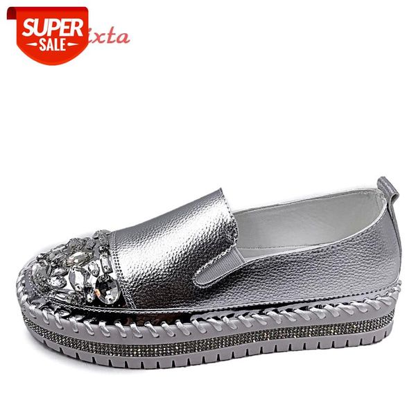 aphixta crystals round toe leather flats shoes women silver bling loafers couple platform shoes woman flat with students size 43 #0k76
aphixta crystals round toe leather flats shoes women silver bling loafers couple platform shoes woman flat with students size 43 #0k76