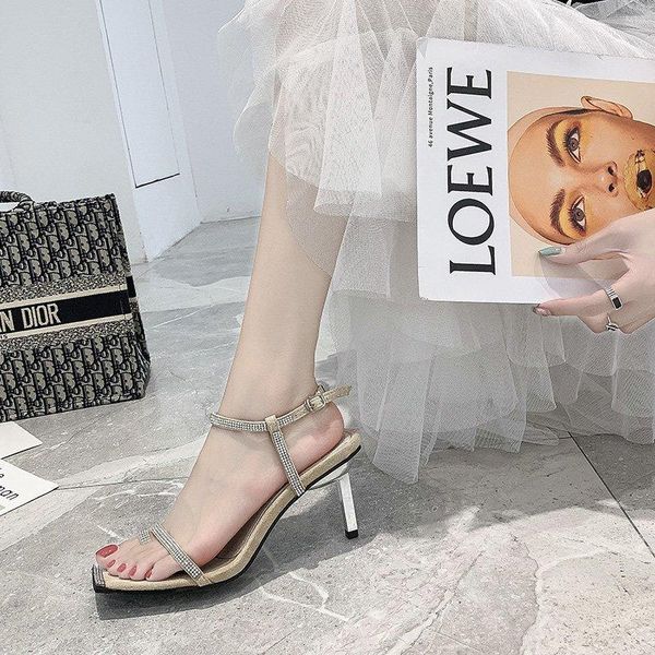 summer 2020 new fashion rhinestone sandals female all-match thin high heel sandals with square head open toe z952, Black
summer 2020 new fashion rhinestone sandals female all-match thin high heel sandals with square head open toe z952, Black