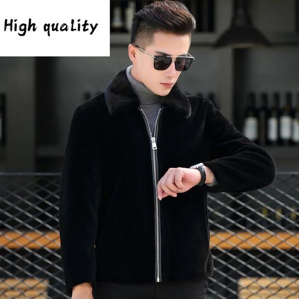 autumn short men's winter jacket men sheep shearing wool coat real jackets collar ht2905 kj1732, Black
autumn short men's winter jacket men sheep shearing wool coat real jackets collar ht2905 kj1732, Black