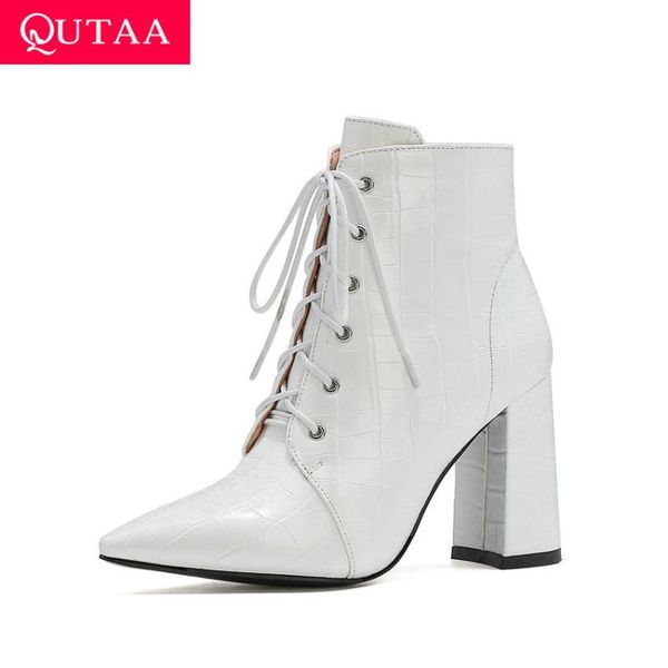 qutaa 2021 площадь высокого каблук ботильонов остроконечных toe узелки zipper женщина обувь кожа pu осень зима женщина boots размер 34-43, Black
qutaa 2021 площадь высокого каблук ботильонов остроконечных toe узелки zipper женщина обувь кожа pu осень зима женщина boots размер 34-43, Black