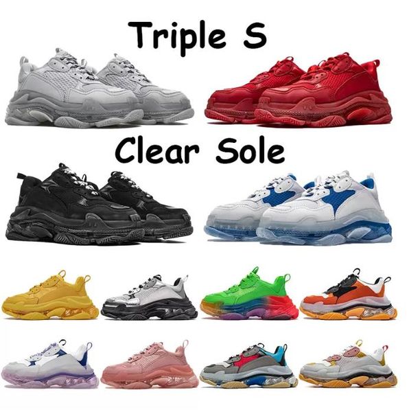 paris men women's vintage clear sole running shoes boots triple s designers couple 17fw old crystal bottom pink green black white purpl
paris men women's vintage clear sole running shoes boots triple s designers couple 17fw old crystal bottom pink green black white purpl