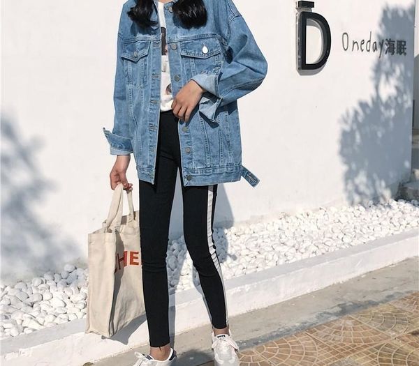 2020 spring solid women basic turn-down collar jean jacket loose casual lady coats female outwear winter denim jacket harajuku y200101, Black;brown
2020 spring solid women basic turn-down collar jean jacket loose casual lady coats female outwear winter denim jacket harajuku y200101, Black;brown