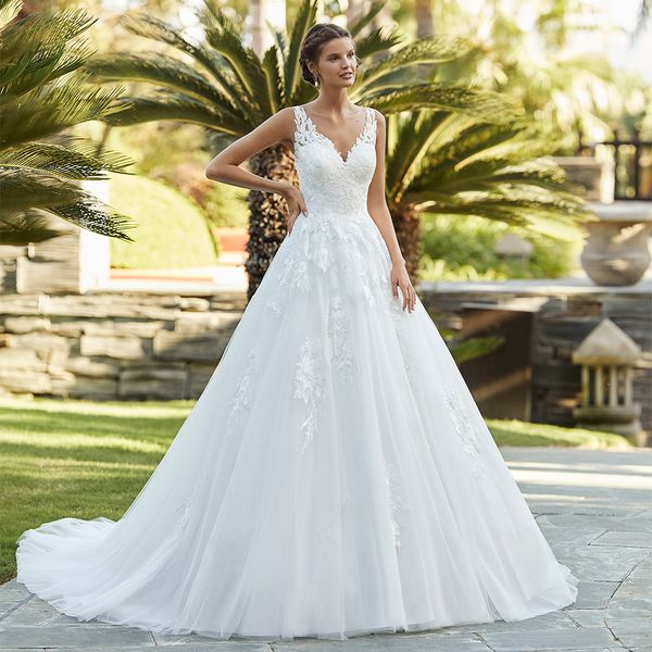 2021 new ball wedding es sleeveless v neck applique lace tulle bridal gown open back vestidos de novia 2w3k, White
2021 new ball wedding es sleeveless v neck applique lace tulle bridal gown open back vestidos de novia 2w3k, White