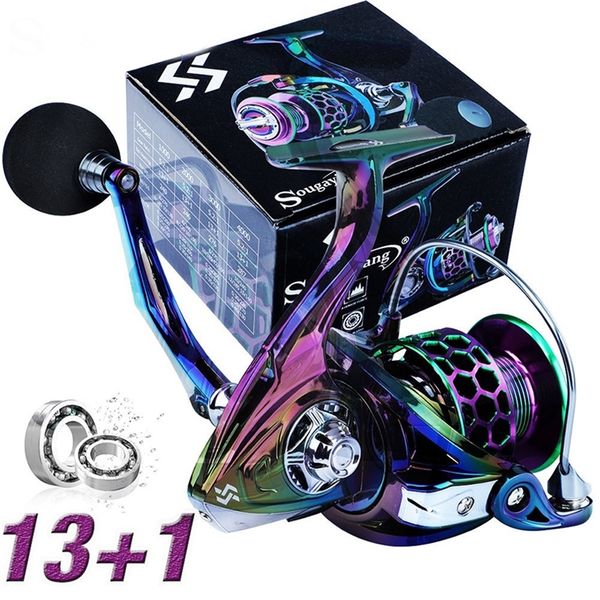 sougayilang spinning fishing reels 13+1 ball bearings metal spool gear ratio 5.2:1 carp tackle for 220215
sougayilang spinning fishing reels 13+1 ball bearings metal spool gear ratio 5.2:1 carp tackle for 220215