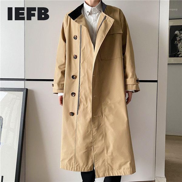 iefb men's minimalist long trench coat simple stand collar asymmetric color block patchwork inside collar windbreaker fall y46961, Tan;black
iefb men's minimalist long trench coat simple stand collar asymmetric color block patchwork inside collar windbreaker fall y46961, Tan;black
