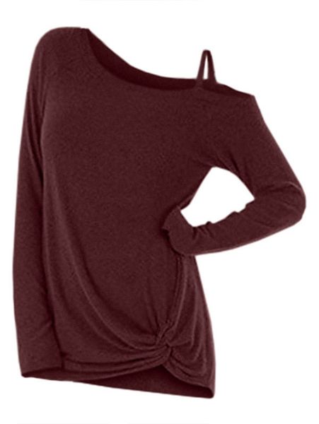 long sleeve cut out solid pullover sweater women clothes one shoulder casual spring knotted skew neck sweater, White;black
long sleeve cut out solid pullover sweater women clothes one shoulder casual spring knotted skew neck sweater, White;black