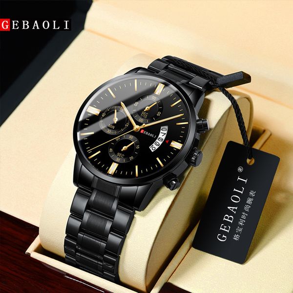 geaboli tiktok leisure men's sports watch stainless steel gold quartz watch fashion business waterproof watch, Slivery;brown
geaboli tiktok leisure men's sports watch stainless steel gold quartz watch fashion business waterproof watch, Slivery;brown