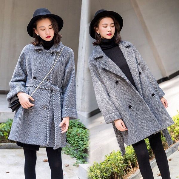 wool 2021 new women coat warm winter thicken woman belt mixtures fashion jacket medium length line office jackets y0f0, Black
wool 2021 new women coat warm winter thicken woman belt mixtures fashion jacket medium length line office jackets y0f0, Black