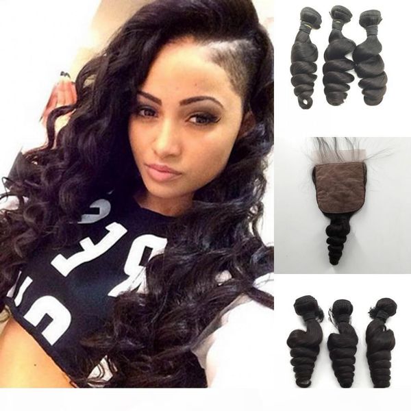 8a 3pcs loose wave weft hair with silk closure peruvian unprocessed bundles with silk lace closure middle 3 part, Black
8a 3pcs loose wave weft hair with silk closure peruvian unprocessed bundles with silk lace closure middle 3 part, Black