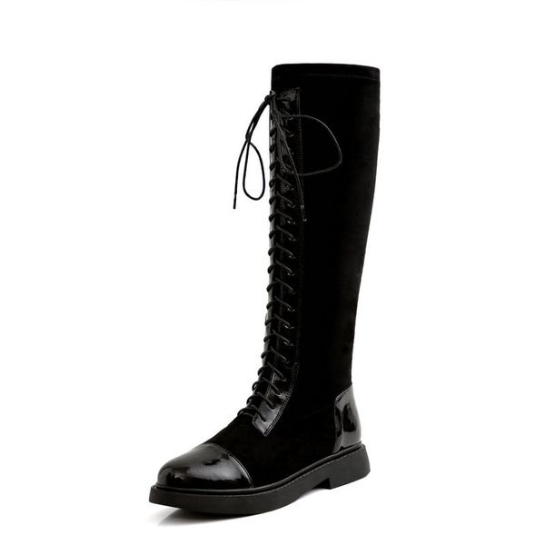 2021 new women knee high party dancing shoes woman genuine leather low heels autumn winter cross tied fashion riding boots i6x3, Black
2021 new women knee high party dancing shoes woman genuine leather low heels autumn winter cross tied fashion riding boots i6x3, Black