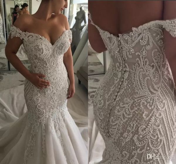 luxurious mermaid wedding dress off shoulder pearls beads sequined crystals court train dubai arabic bridal gowns robe de mariee vestidos de, White
luxurious mermaid wedding dress off shoulder pearls beads sequined crystals court train dubai arabic bridal gowns robe de mariee vestidos de, White