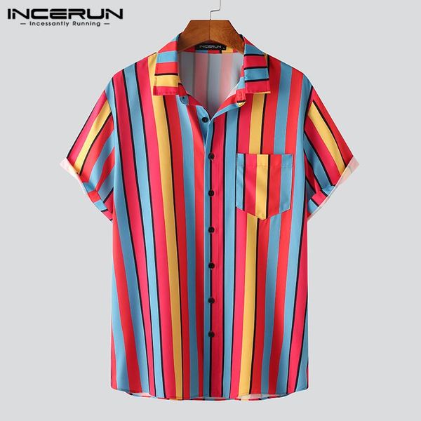 men's casual shirts 2021 striped men shirt lapel short sleeve button breathable camisas streetwear summer beach hawaiian blouse s-5xl, White;black
men's casual shirts 2021 striped men shirt lapel short sleeve button breathable camisas streetwear summer beach hawaiian blouse s-5xl, White;black
