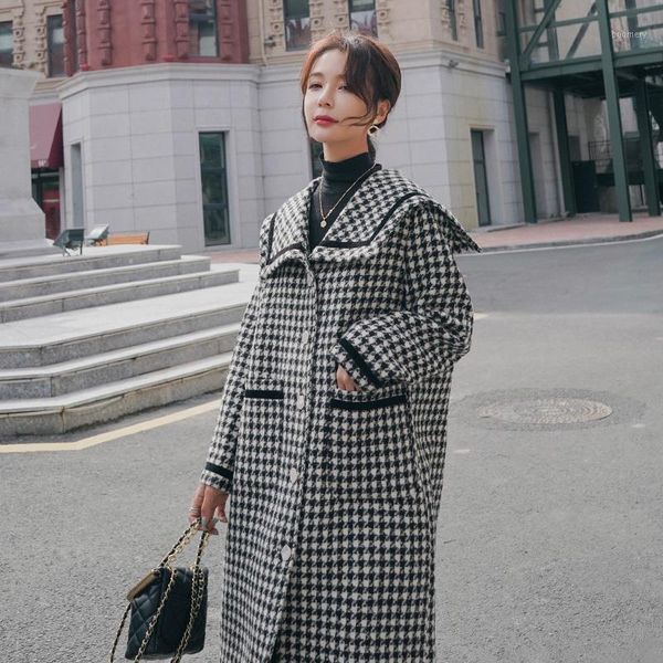 luck a new elegant lattice houndstooth woolen coat women's mid-length autumn winter korean fashion woolen coat casual outwears1, Black
luck a new elegant lattice houndstooth woolen coat women's mid-length autumn winter korean fashion woolen coat casual outwears1, Black