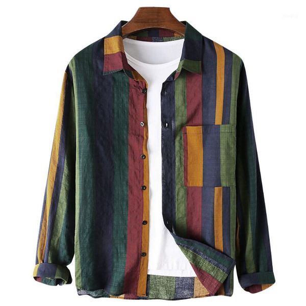 men's blouse 2020 new summer fashion multicolor stripes shirt button-up long-sleeve linen shirt pockets casual men blouse1, White;black
men's blouse 2020 new summer fashion multicolor stripes shirt button-up long-sleeve linen shirt pockets casual men blouse1, White;black
