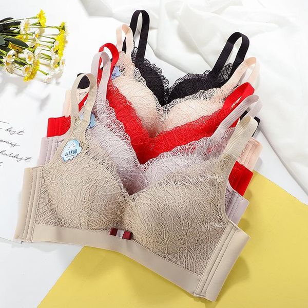 bras large size cup lace underwear women's1, Red;black